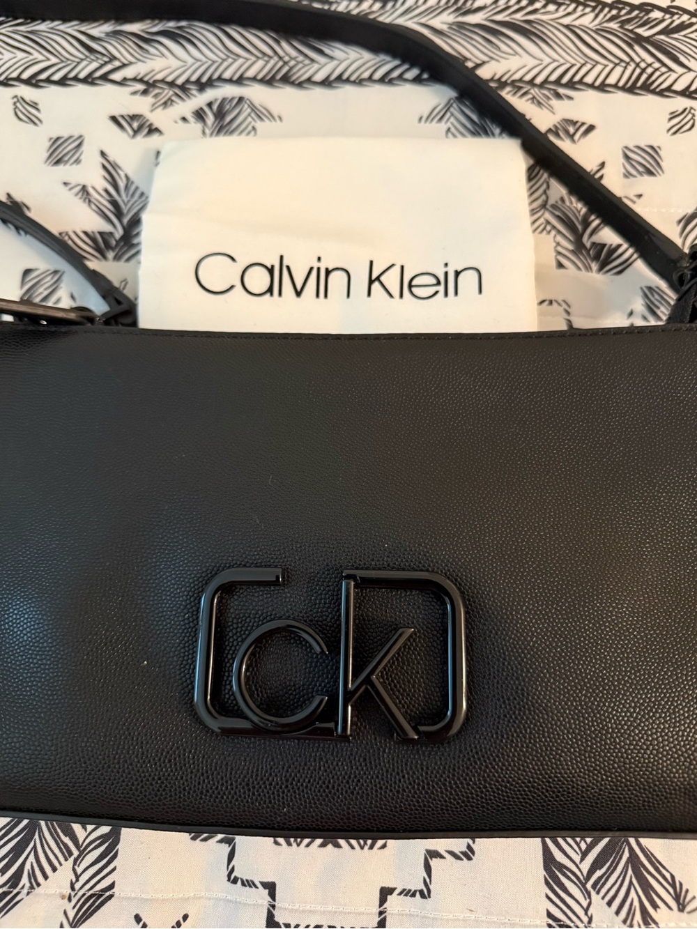 Calvin Klein Black CK Logo Crossbody Shoulder Bag